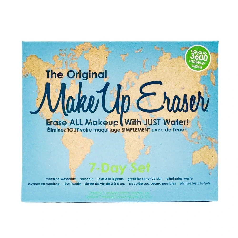 MakeUp Eraser Reusable Makeup Remover Pads 7-day Set Earth World Travel Gift NWT